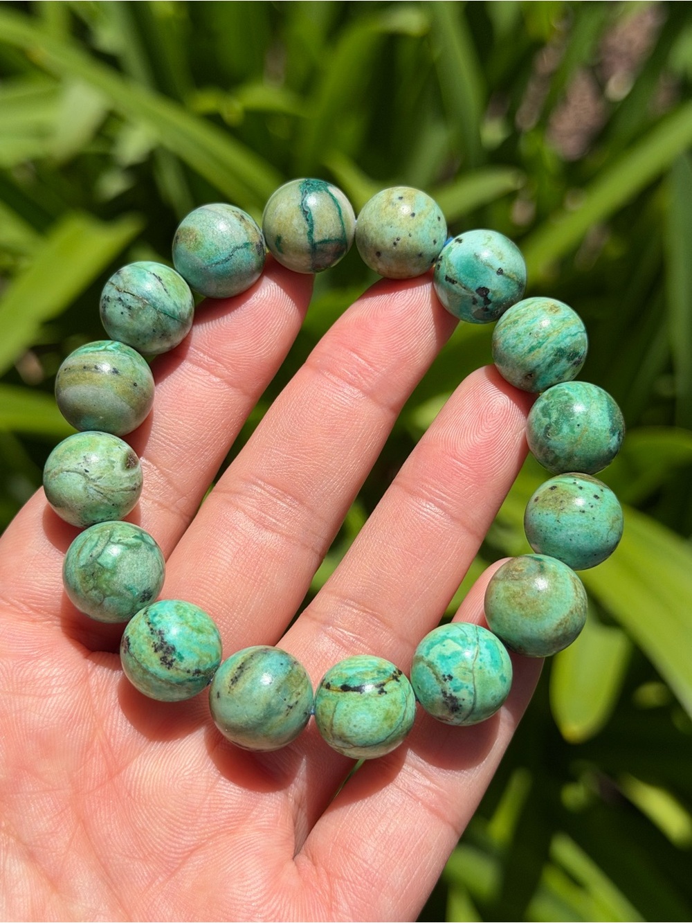 13.5mm stretchale green chrysocolla bracelet 1269‎